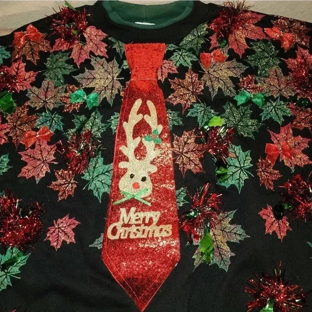 1 of a kind Custom Handmade Ugly Christmas Sweater Womens XL XXL or Men's L